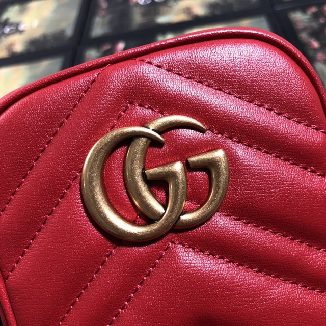 Gucci經典款女包 598597 古馳Gucci迷你豎款相機包 Gucci單肩斜跨女包  gqy2434